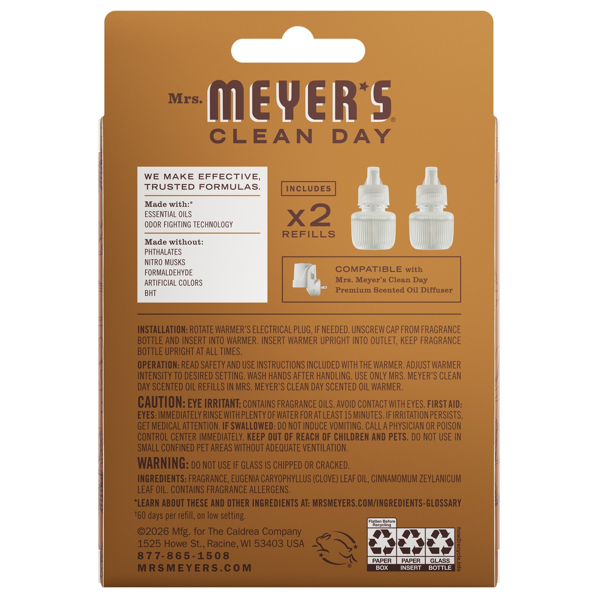 Acorn Spice Plug In Scented Oil Refill, 2-Pack