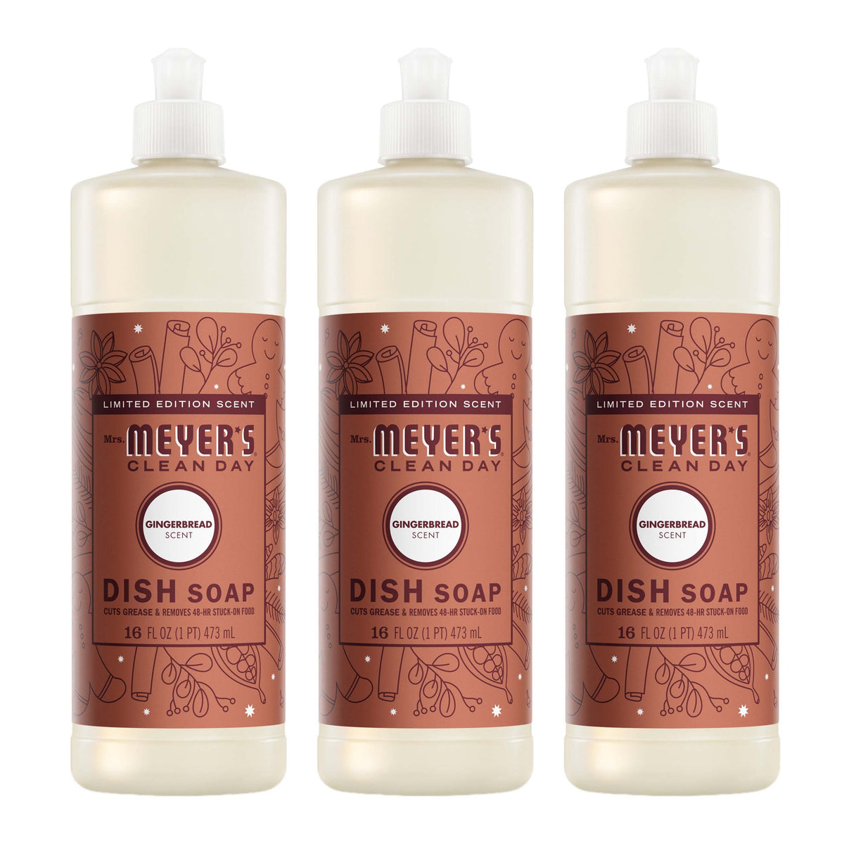 Gingerbread Dish Soap 3-count Bundle - Daily Clean